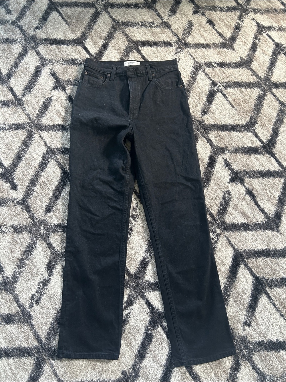 Black Abercrombie Women’s Straight-Leg Jeans